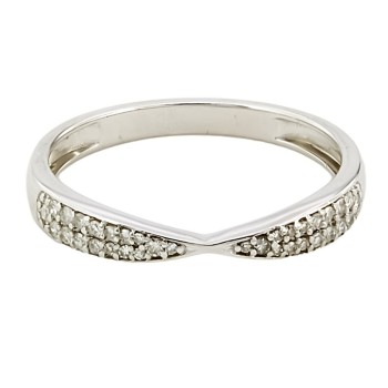 9ct white gold Diamond 0.10cts Wedding Ring size J